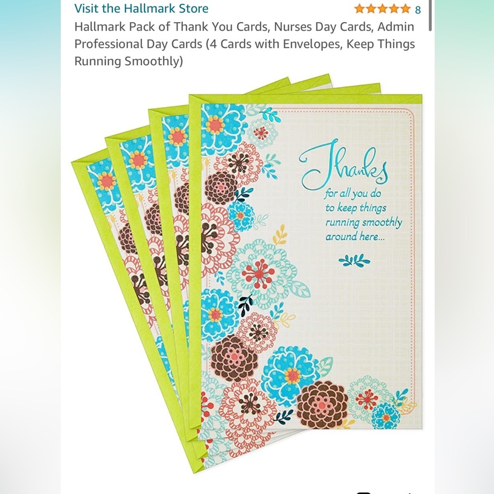 Brand New Never Opened Hallmark Thank you Cards Pack of 4 With Envelopes